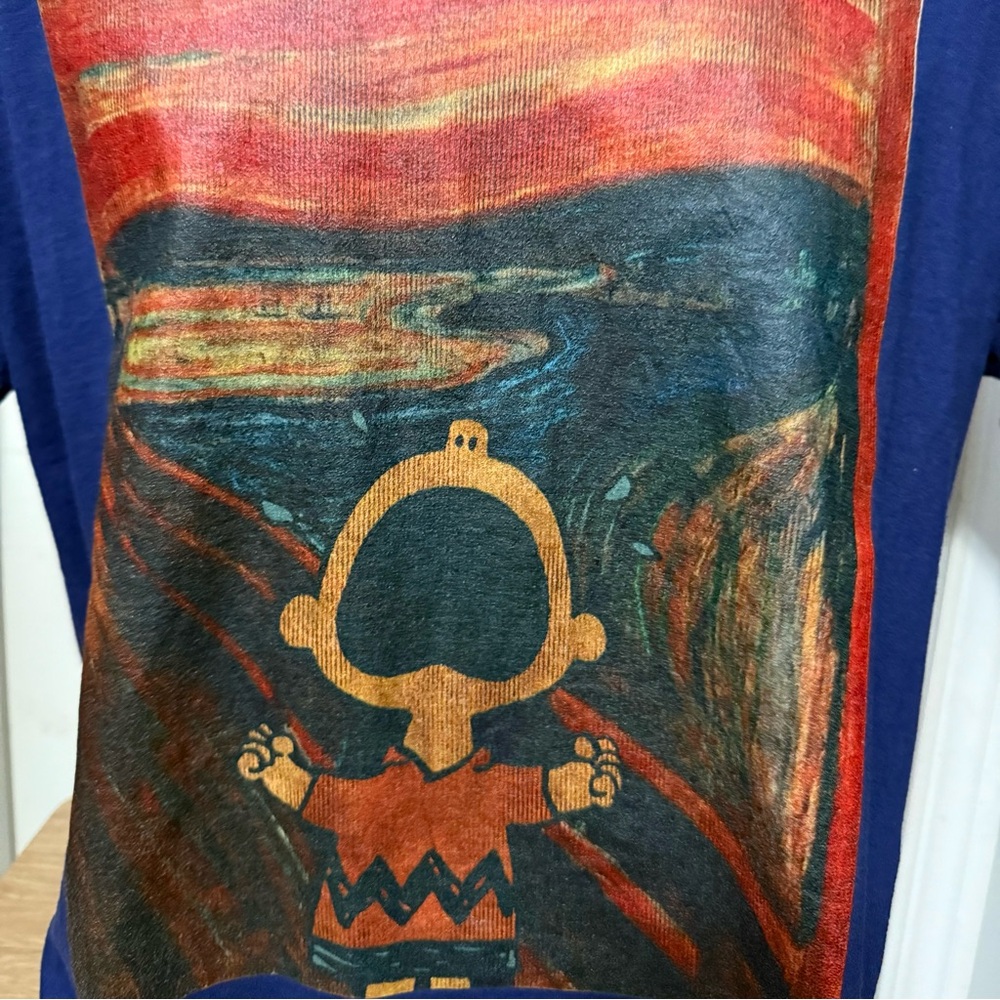 Charlie Brown - “The Scream” (Peanuts Version) - Blue Shirt - L - Picture 2 of 4